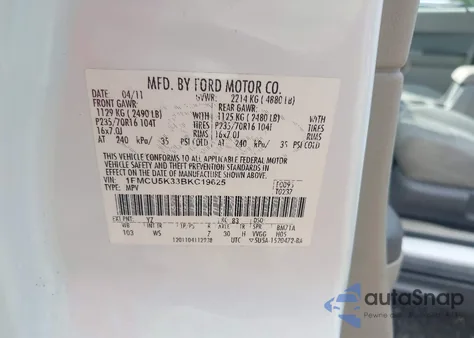 2011 Ford Escape Hybrid z USA, uszkodzony, nr VIN 1FMCU5K33BKC19625